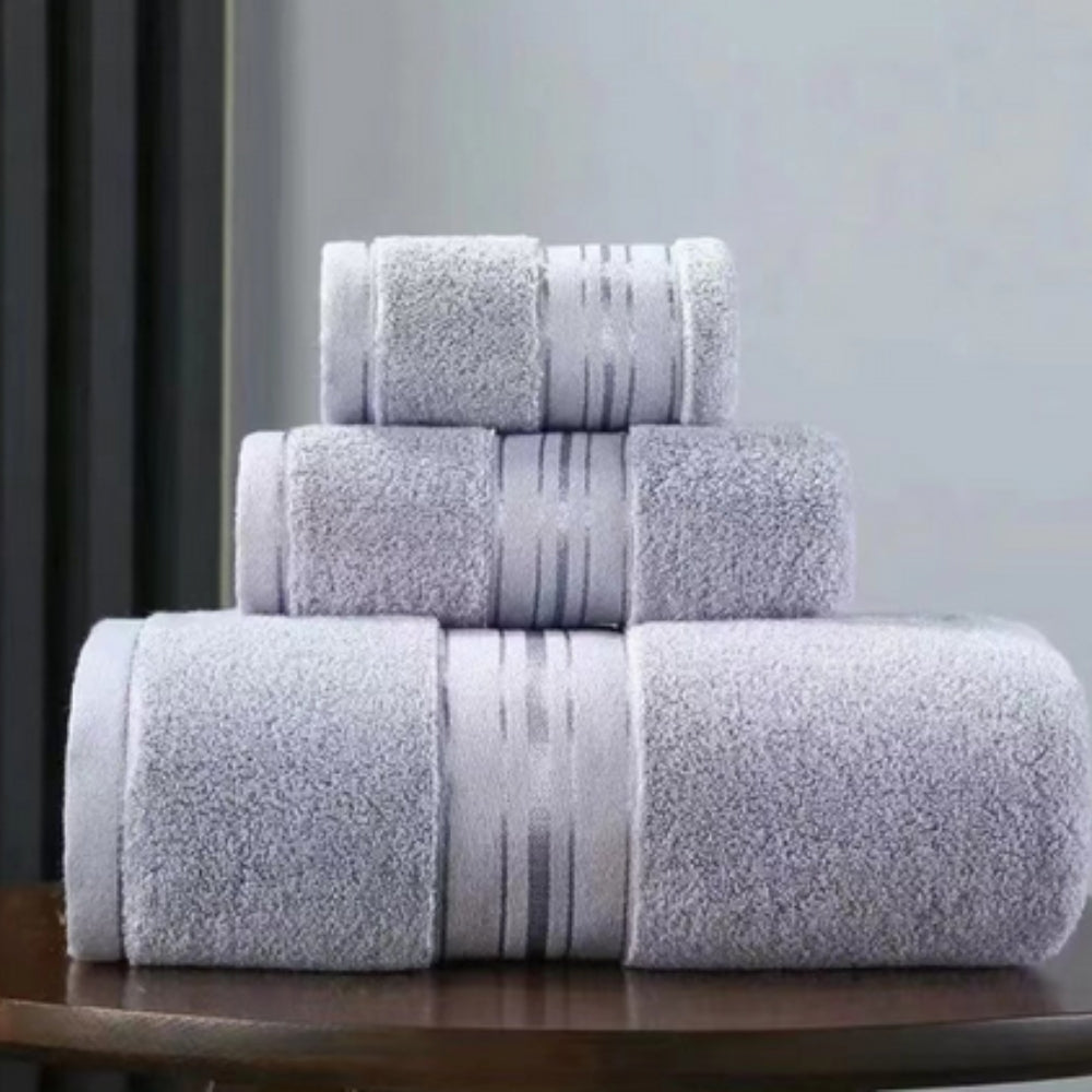 Egyptian Cotton Towel Set Soft Absorbent Bath Towels-Bedding & Bath > Bath Towels-casanuva-Light Gray-3 Piece Towel Set-casanuva
