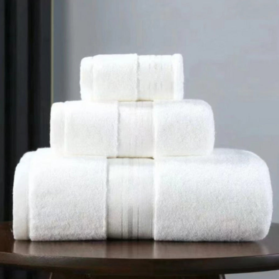 Egyptian Cotton Towel Set Soft Absorbent Bath Towels-Bedding & Bath > Bath Towels-casanuva-White-3 Piece Towel Set-casanuva