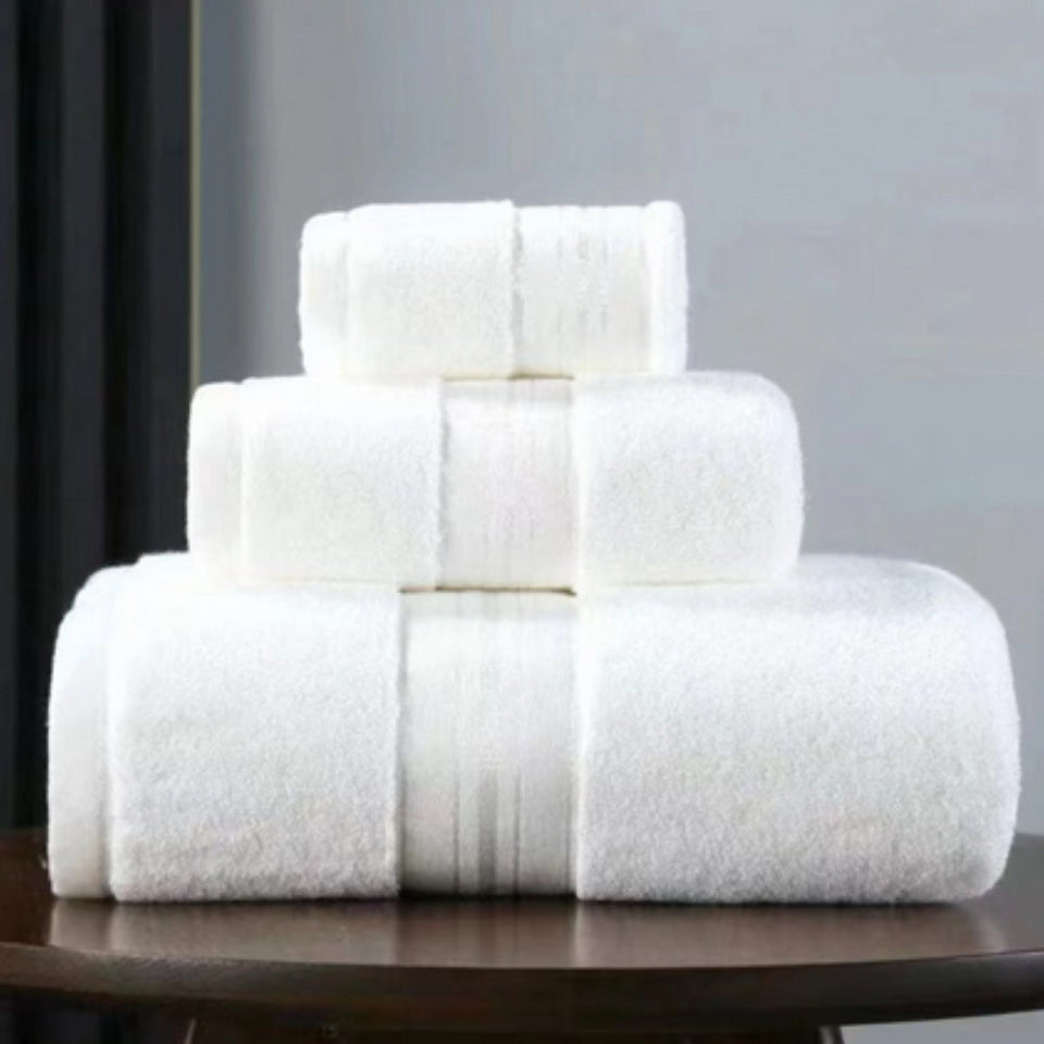 Egyptian Cotton Towel Set Soft Absorbent Bath Towels-Bedding & Bath > Bath Towels-casanuva-White-3 Piece Towel Set-casanuva
