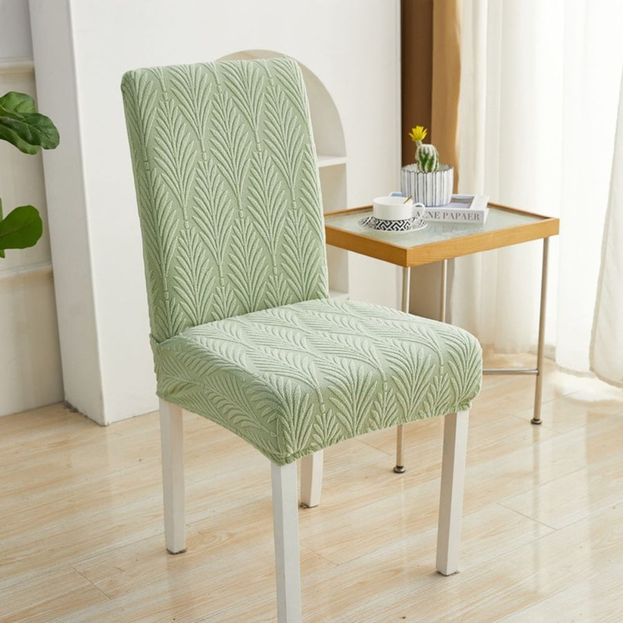 Elastic Jacquard Chair Cover-Covers & Textiles > Chair Covers-casanuva-Palm Weave-Sage Green-casanuva