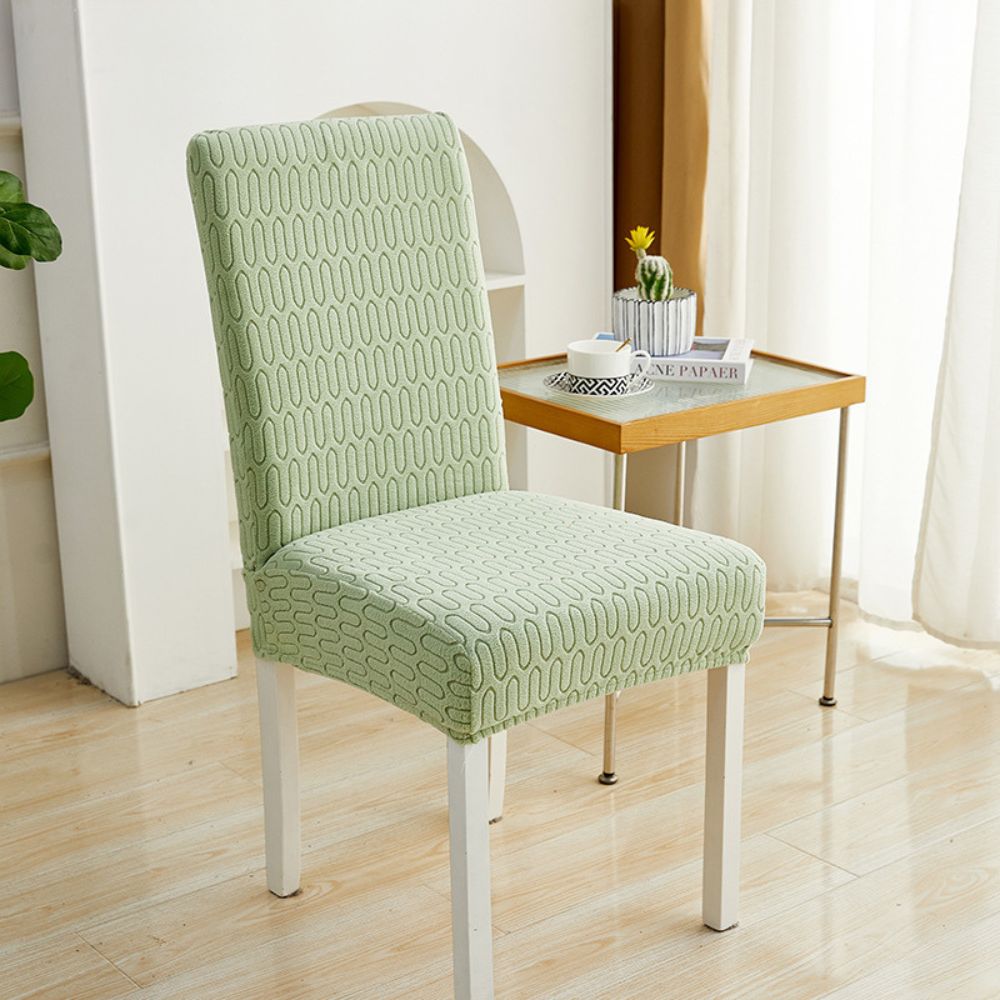 Elastic Jacquard Chair Cover-Covers & Textiles > Chair Covers-casanuva-Ripple Loop-Sage Green-casanuva