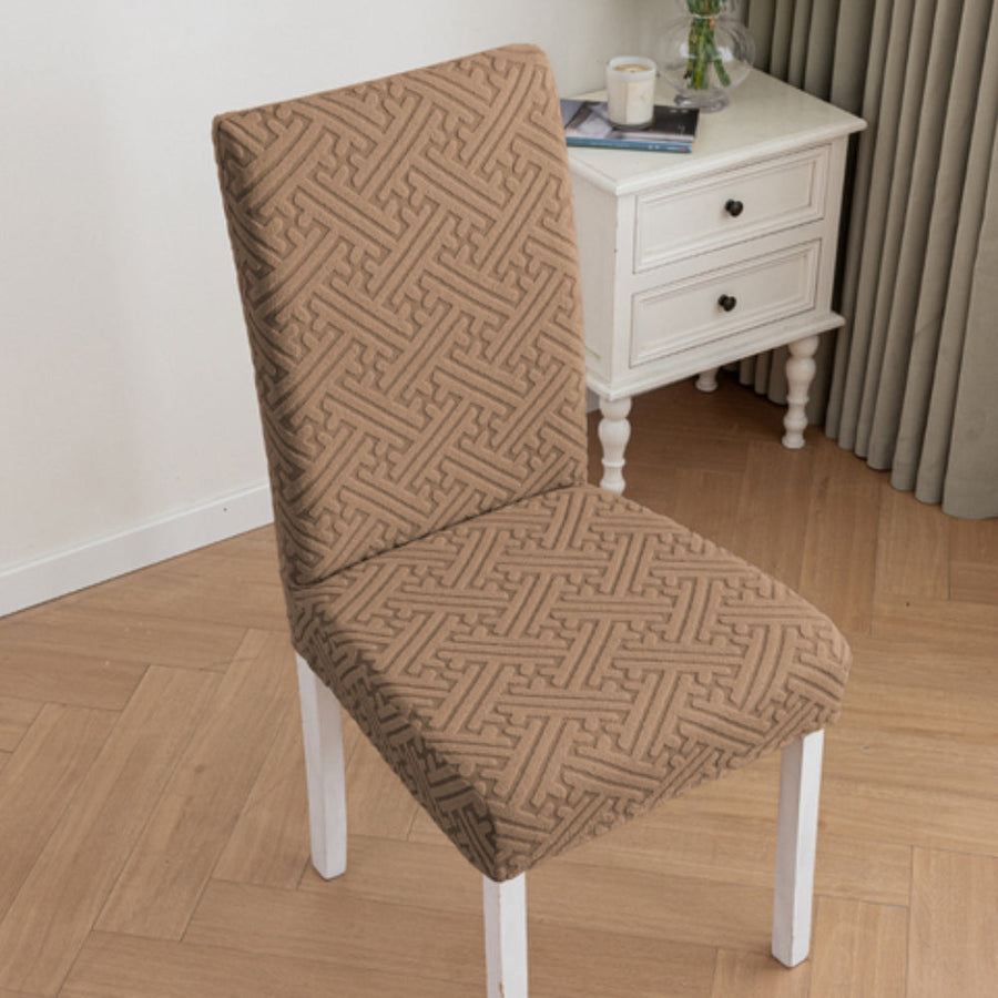 Elastic Lattice Dining Chair Cover-Covers & Textiles > Chair Covers-casanuva-Mocha Maze-casanuva