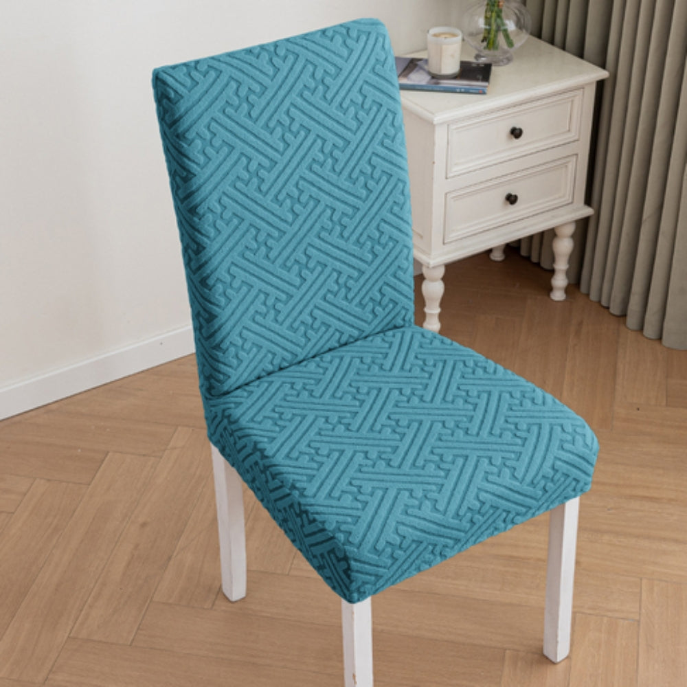 Elastic Lattice Dining Chair Cover-Covers & Textiles > Chair Covers-casanuva-Teal Velvet-casanuva
