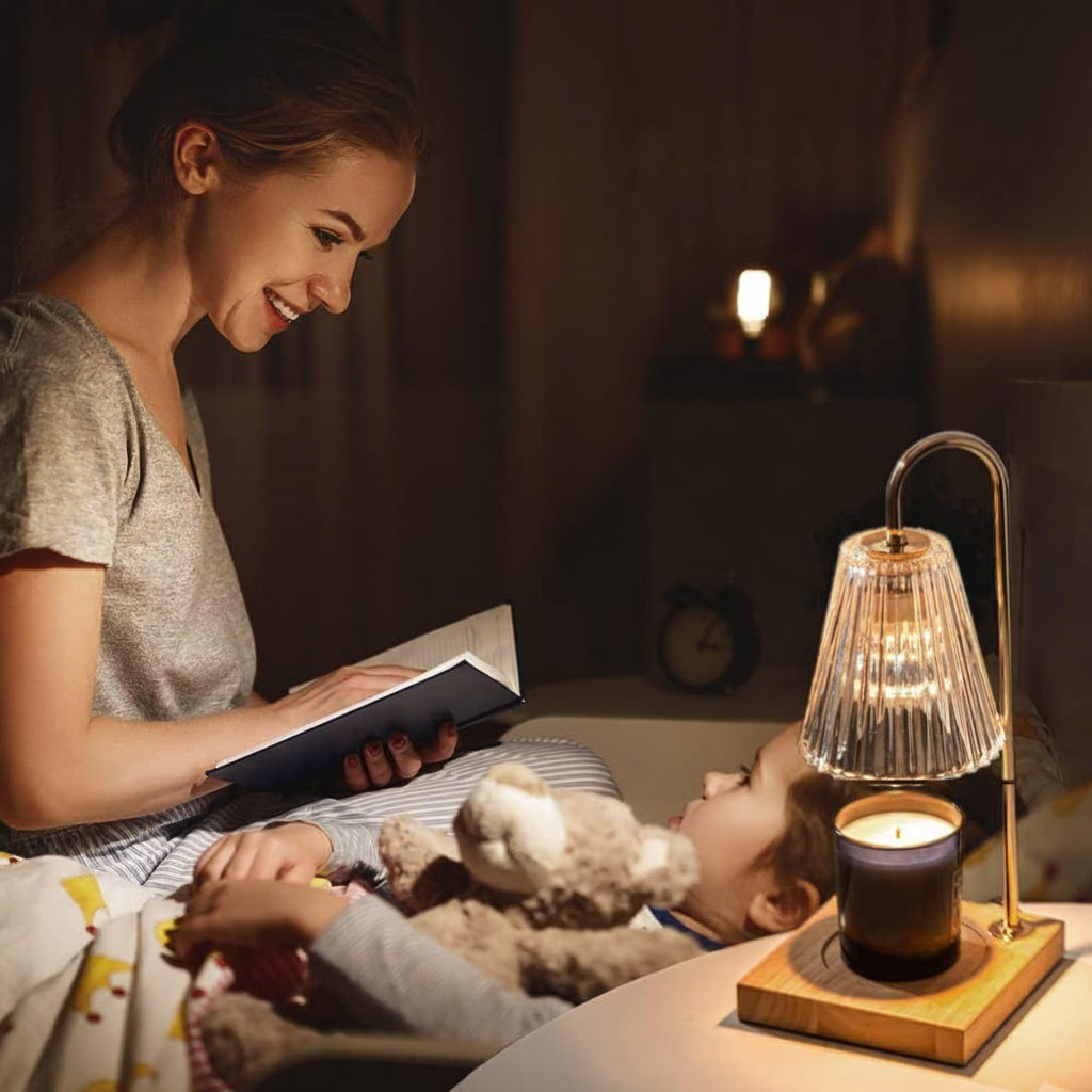 Electric Candle Warmer Table Lamp with Dimmer and Timer-Lighting > Table Lamps-casanuva-casanuva
