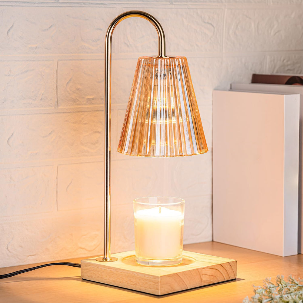 Electric Candle Warmer Table Lamp with Dimmer and Timer-Lighting > Table Lamps-casanuva-Amber-casanuva