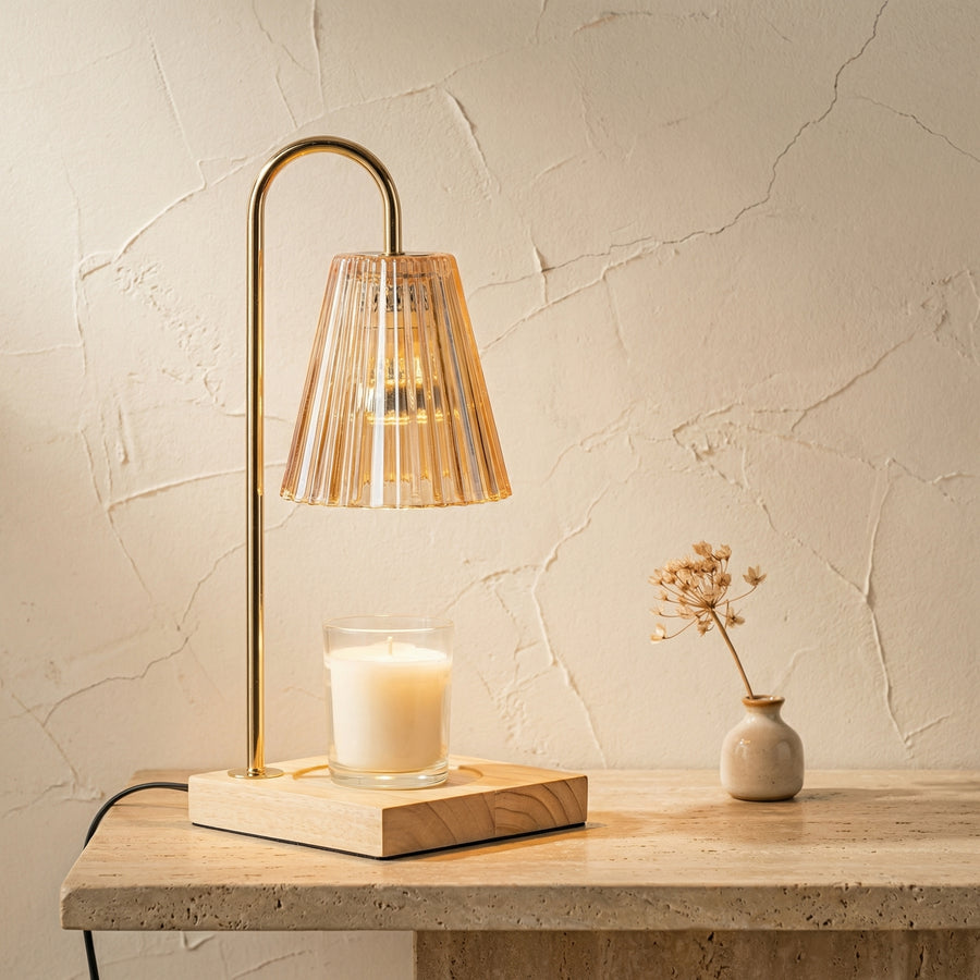Electric Candle Warmer Table Lamp with Dimmer and Timer-Lighting > Table Lamps-casanuva-casanuva