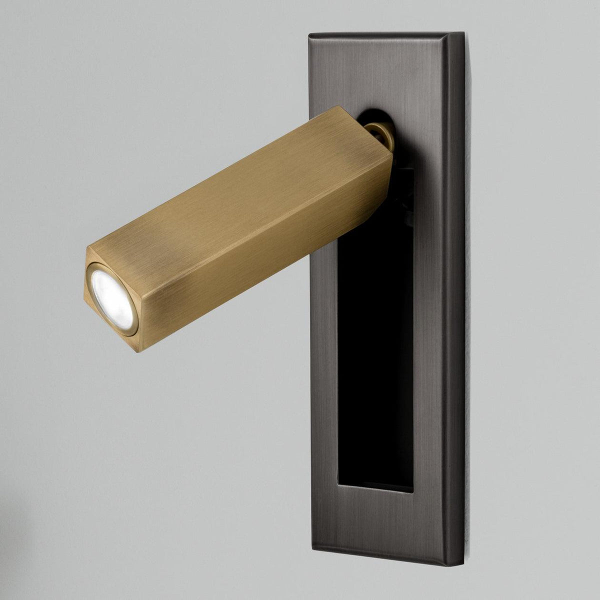 Embedded Bedside Light Fixture-Lighting > Table Lamps-casanuva-Dia 5x5cm-Matt Black+Copper-Warm Light-casanuva