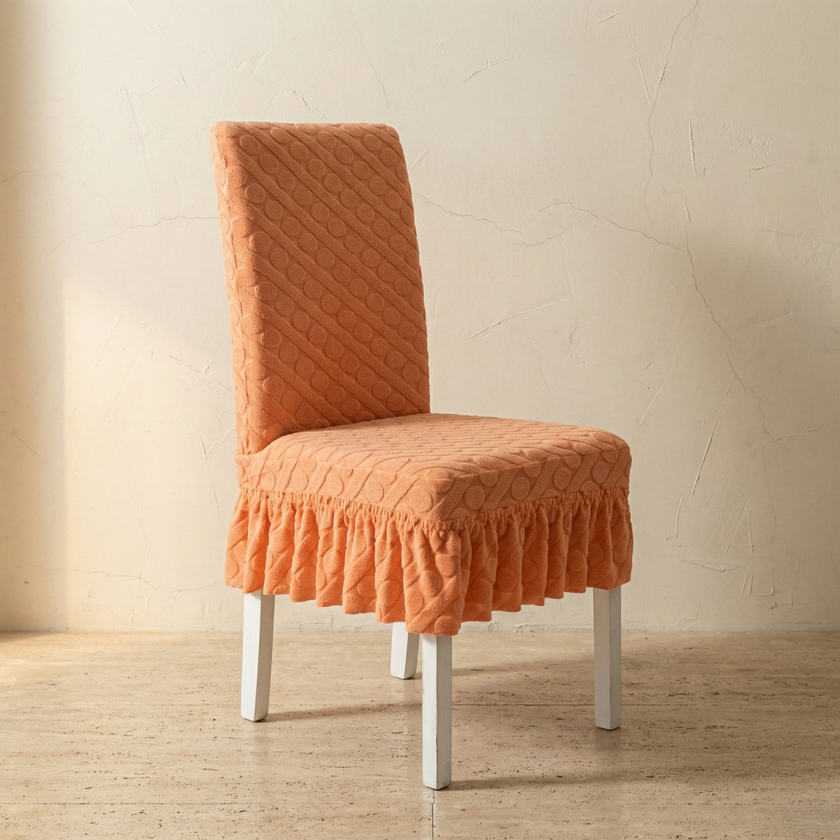Embossed Oval Knitting Chair Cover-Covers & Textiles > Chair Covers-casanuva-casanuva
