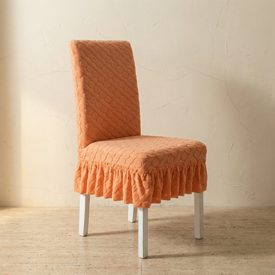 Embossed Oval Knitting Chair Cover-Covers & Textiles > Chair Covers-casanuva-casanuva