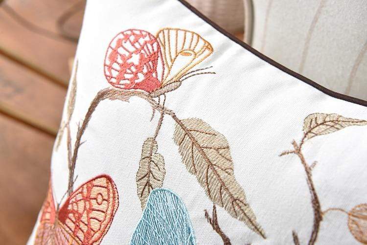 Embroidered Decorative Cushion Country Style Soft Fabric-Covers & Textiles > Throw Pillows-casanuva-casanuva