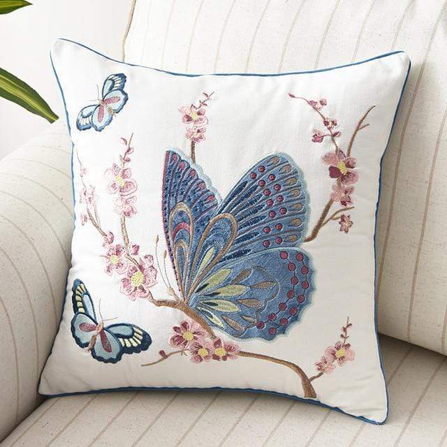 Embroidered Decorative Cushion Country Style Soft Fabric-Covers & Textiles > Throw Pillows-casanuva-C-casanuva