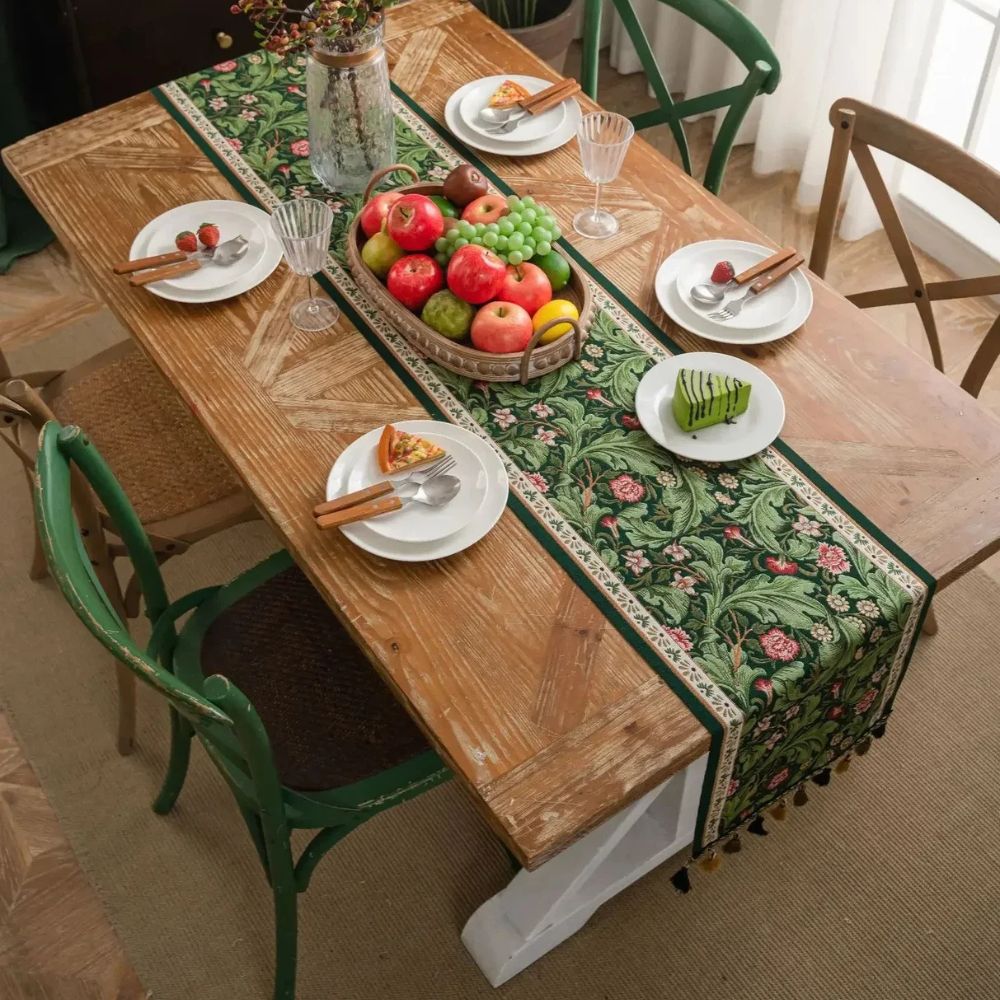 Embroidered Floral Table Runner-Covers & Textiles > Table Runners-casanuva-casanuva
