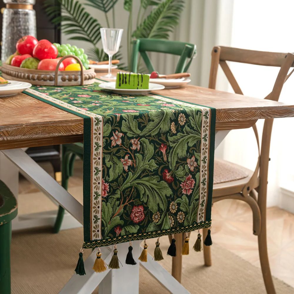 Embroidered Floral Table Runner-Covers & Textiles > Table Runners-casanuva-casanuva