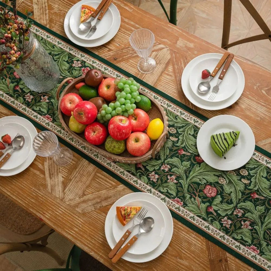 Embroidered Floral Table Runner-Covers & Textiles > Table Runners-casanuva-casanuva