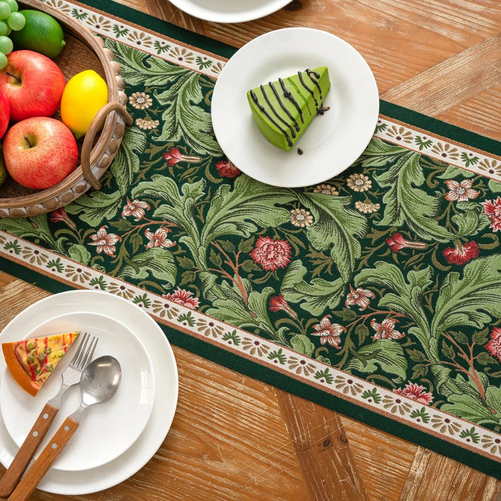 Embroidered Floral Table Runner-Covers & Textiles > Table Runners-casanuva-casanuva