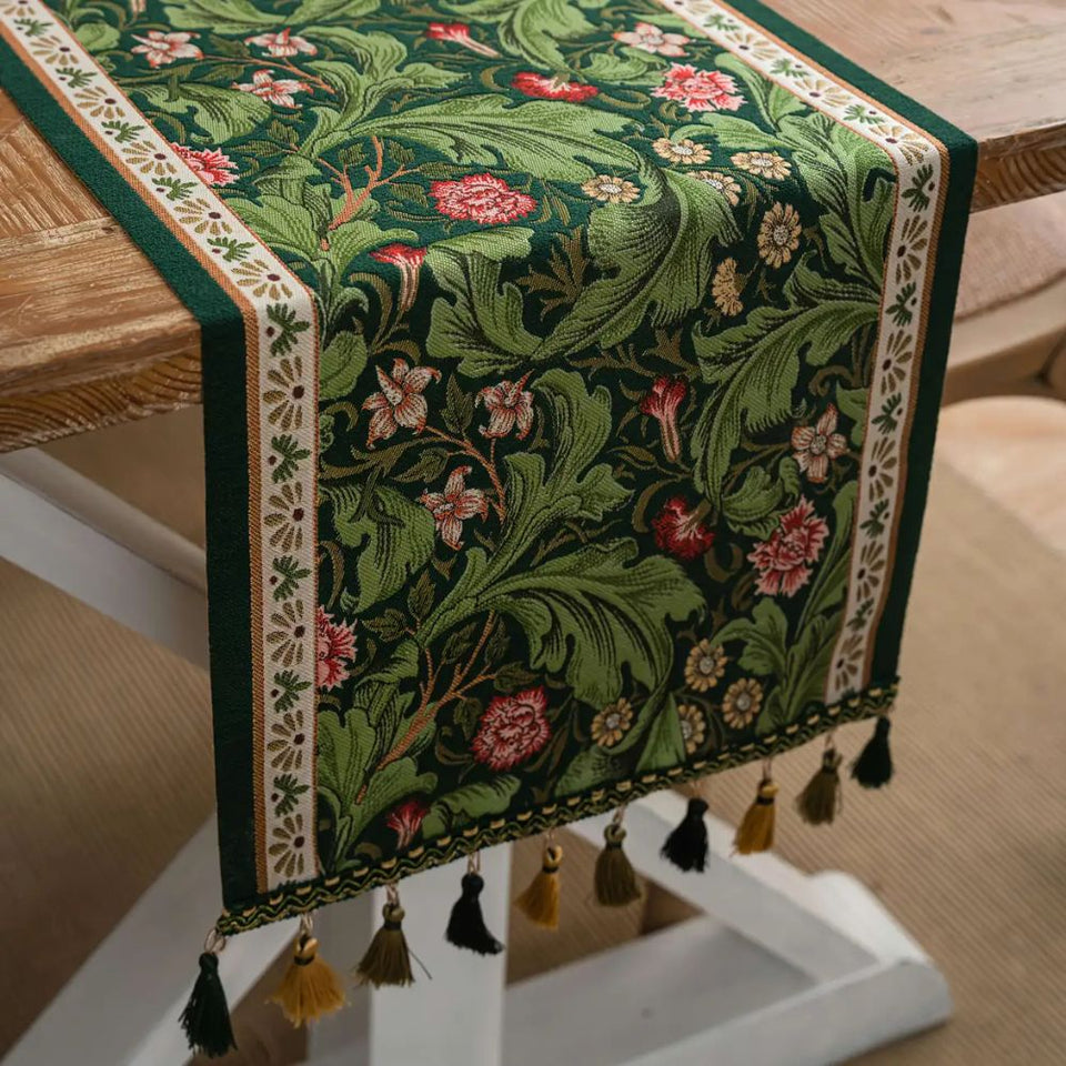 Embroidered Floral Table Runner-Covers & Textiles > Table Runners-casanuva-casanuva