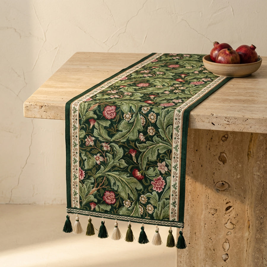 Embroidered Floral Table Runner-Covers & Textiles > Table Runners-casanuva-casanuva