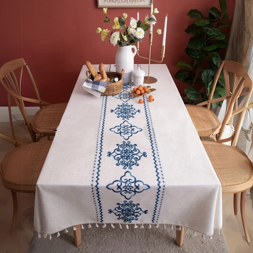 Embroidered Tablecloth Luxe Design-Covers & Textiles > Table Cloths-casanuva-casanuva