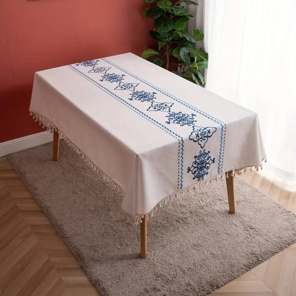Embroidered Tablecloth Luxe Design-Covers & Textiles > Table Cloths-casanuva-casanuva