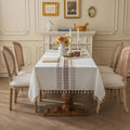Embroidered Tablecloth with Elegant Leaf Design-Covers & Textiles > Table Cloths-casanuva-casanuva