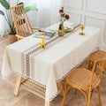 Embroidered Tablecloth with Elegant Leaf Design-Covers & Textiles > Table Cloths-casanuva-casanuva