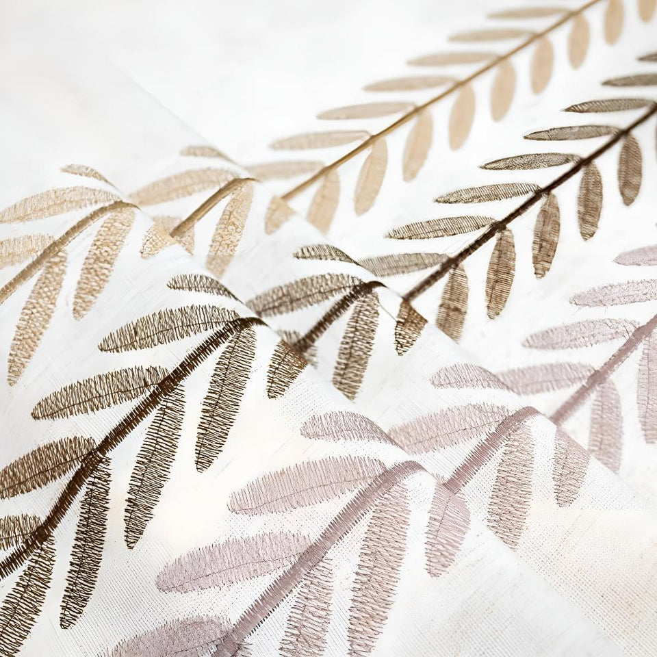 Embroidered Tablecloth with Elegant Leaf Design-Covers & Textiles > Table Cloths-casanuva-casanuva