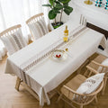 Embroidered Tablecloth with Elegant Leaf Design-Covers & Textiles > Table Cloths-casanuva-casanuva