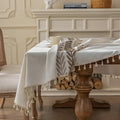 Embroidered Tablecloth with Elegant Leaf Design-Covers & Textiles > Table Cloths-casanuva-casanuva
