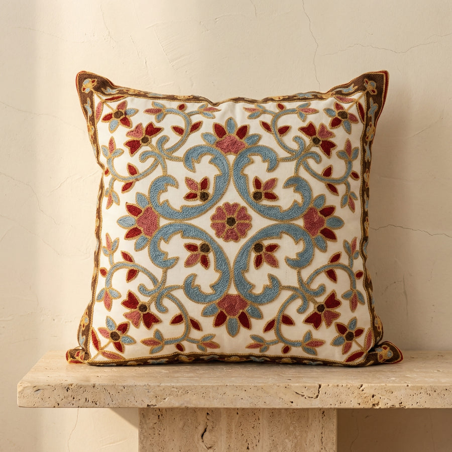 Embroidered Vintage Cushion Cover-Covers & Textiles > Cushion Covers-casanuva-casanuva