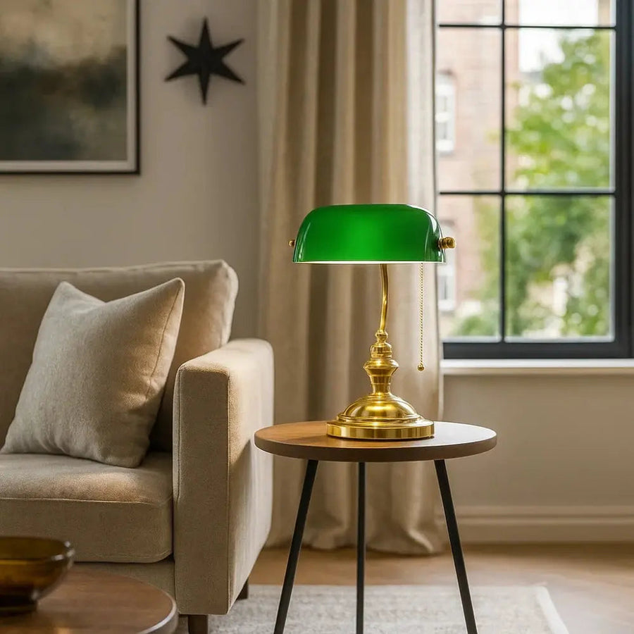 Emerald Desk Lamp with Luxurious Atmosphere-Lighting > Table Lamps-casanuva-casanuva