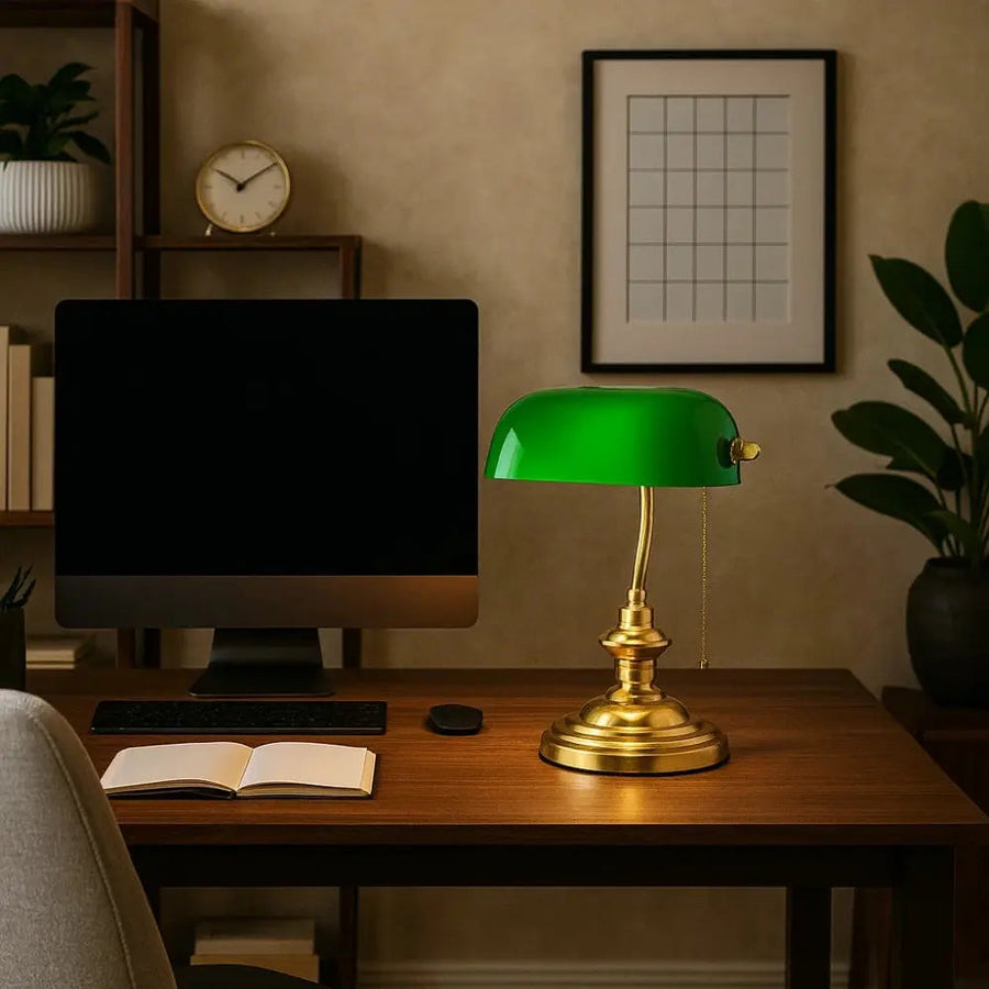 Emerald Desk Lamp with Luxurious Atmosphere-Lighting > Table Lamps-casanuva-casanuva