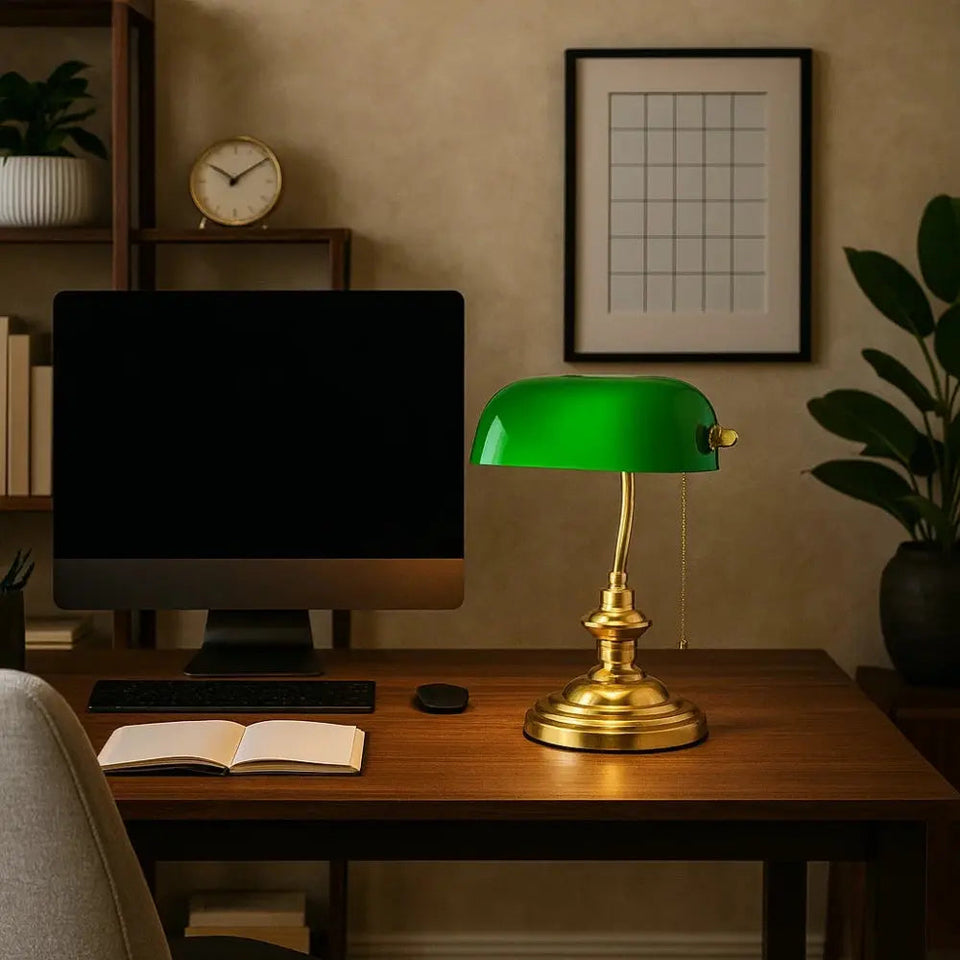 Emerald Desk Lamp with Luxurious Atmosphere-Lighting > Table Lamps-casanuva-casanuva