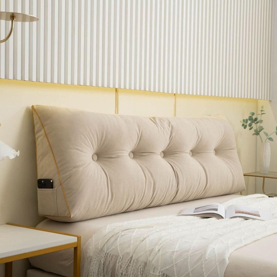 Ergonomic Wedge Cushion with Back Support-Bedding & Bath > Pillowcases-casanuva-Beige-Small - 100x50x20cm-casanuva
