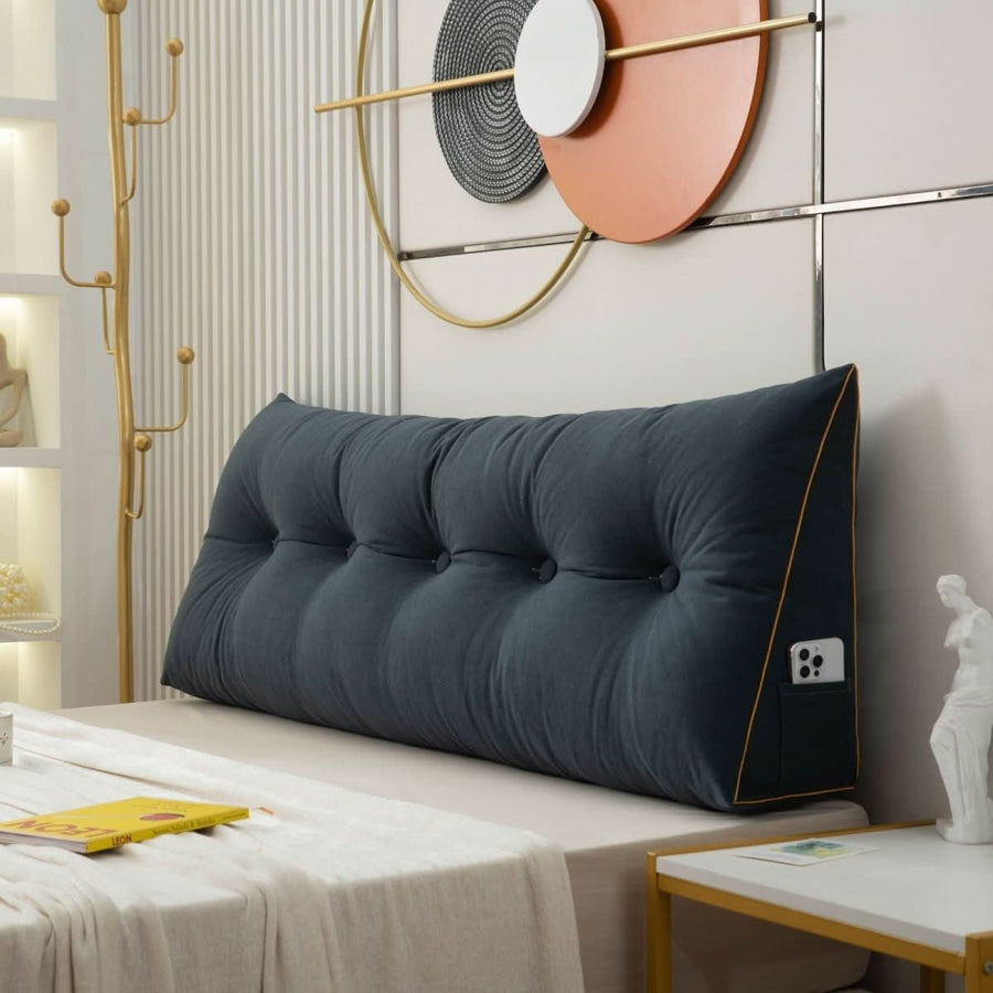 Ergonomic Wedge Cushion with Back Support-Bedding & Bath > Pillowcases-casanuva-Dark Blue-Small - 100x50x20cm-casanuva