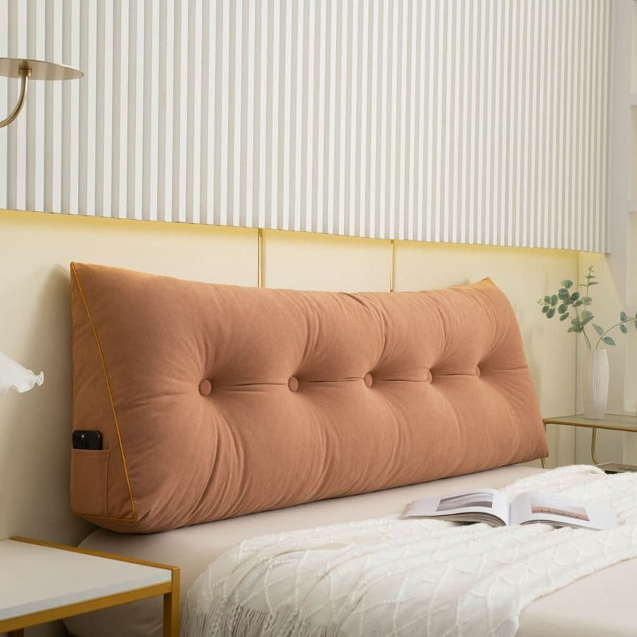 Ergonomic Wedge Cushion with Back Support-Bedding & Bath > Pillowcases-casanuva-Salmon-Small - 100x50x20cm-casanuva