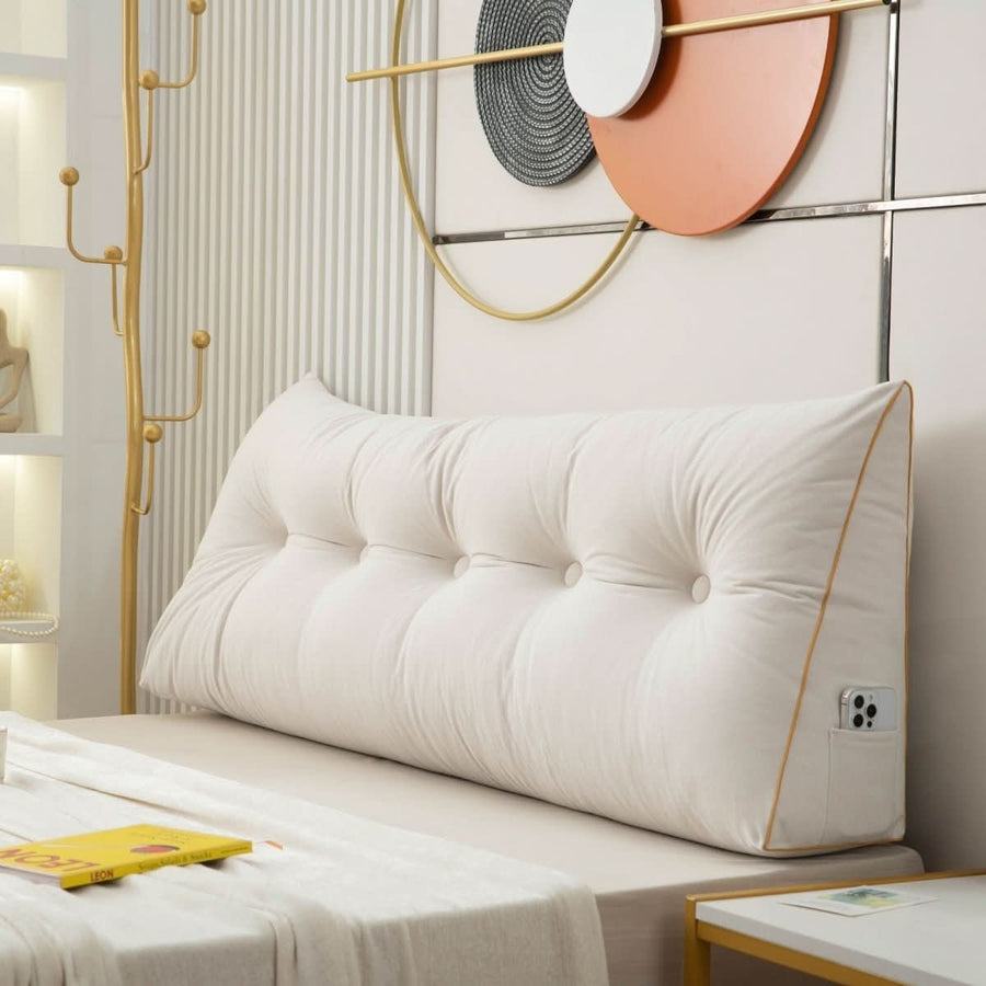 Ergonomic Wedge Cushion with Back Support-Bedding & Bath > Pillowcases-casanuva-White-Small - 100x50x20cm-casanuva
