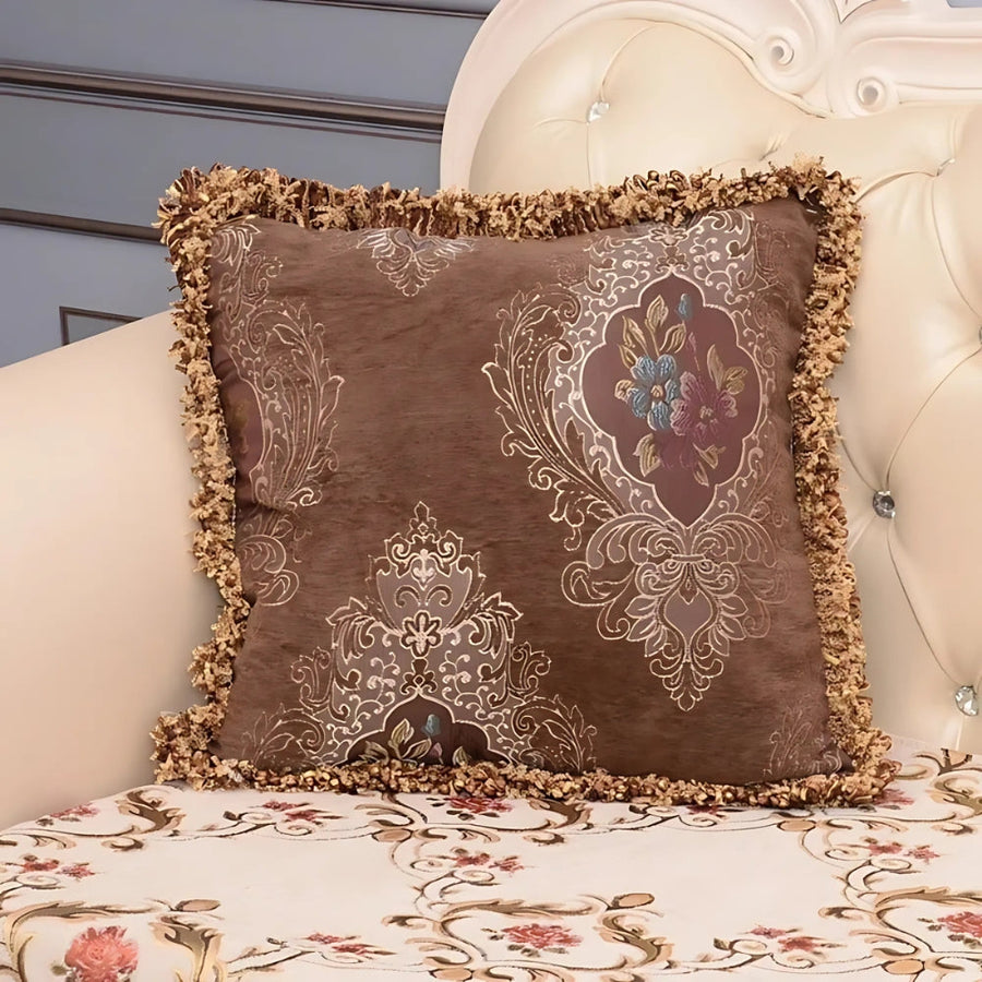 European Style Cushion Cover-Covers & Textiles > Cushion Covers-casanuva-Mocha Baroque-14"x14"-casanuva