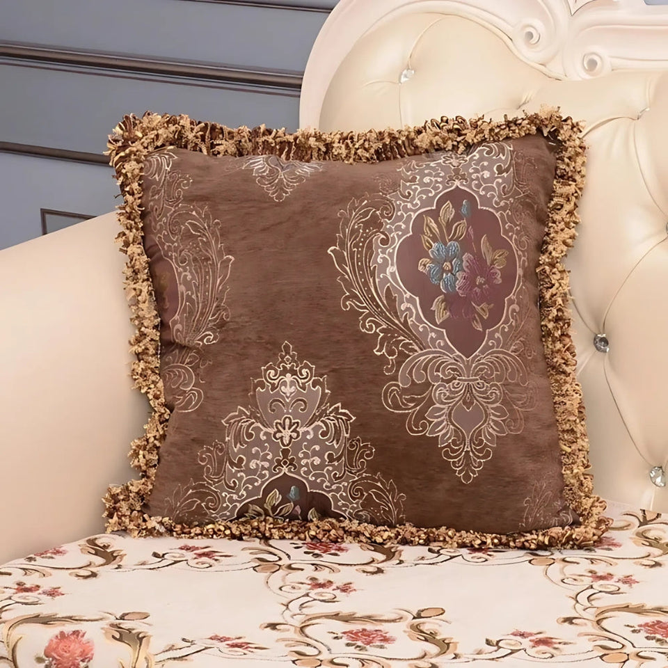 European Style Cushion Cover-Covers & Textiles > Cushion Covers-casanuva-Mocha Baroque-14"x14"-casanuva