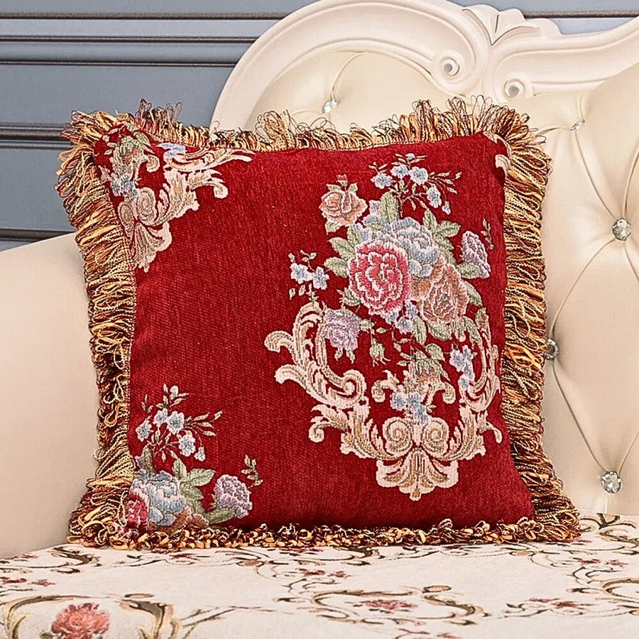 European Style Cushion Cover-Covers & Textiles > Cushion Covers-casanuva-Ruby Bloom-14"x14"-casanuva