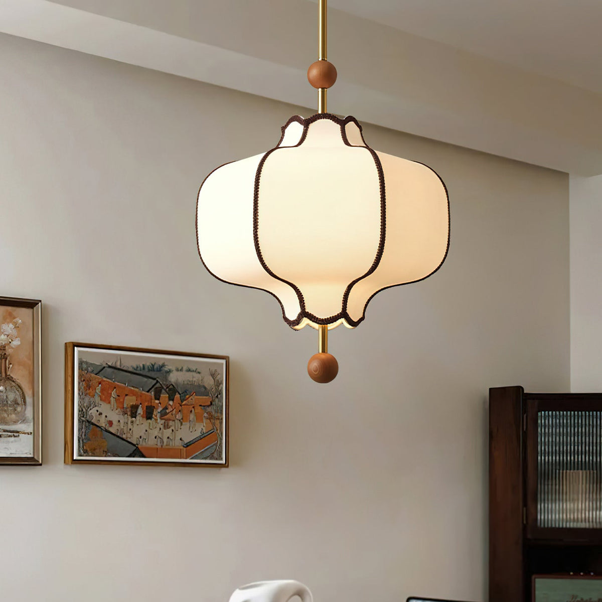 Fabric Lantern Pendant Light-Lighting > Pendant Lights-casanuva-casanuva