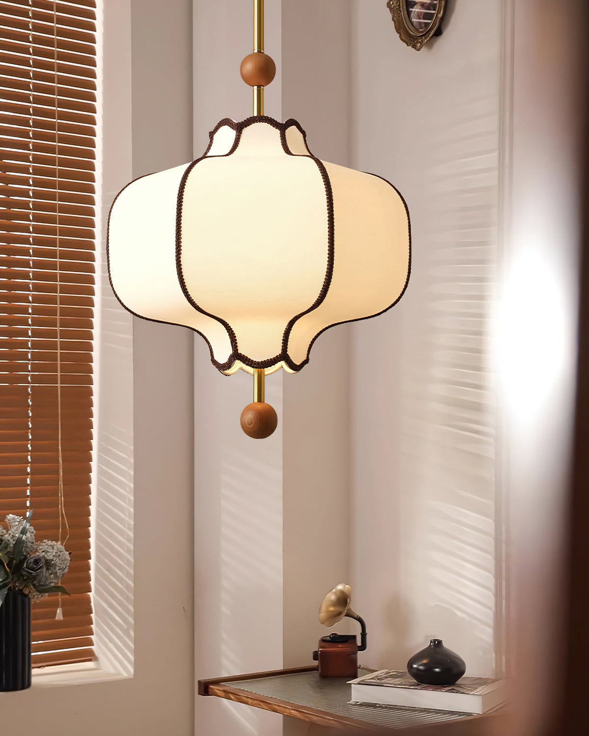 Fabric Lantern Pendant Light-Lighting > Pendant Lights-casanuva-casanuva