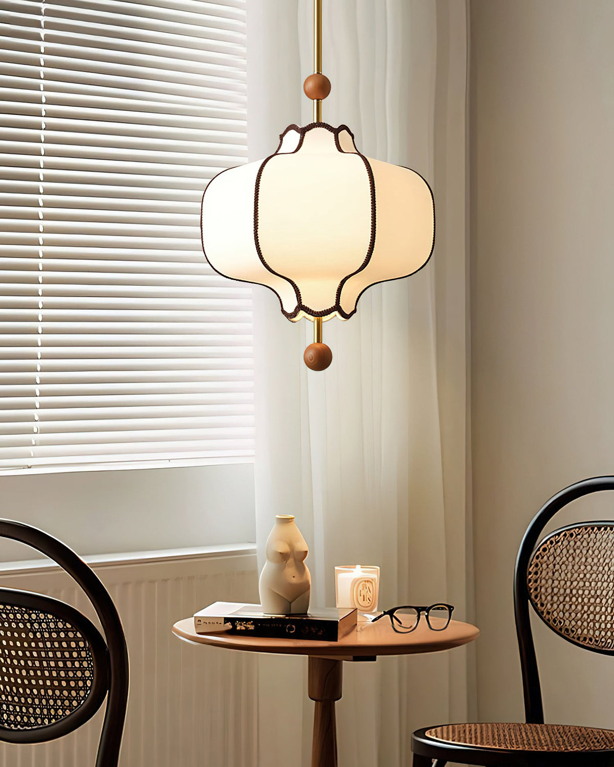 Fabric Lantern Pendant Light-Lighting > Pendant Lights-casanuva-casanuva