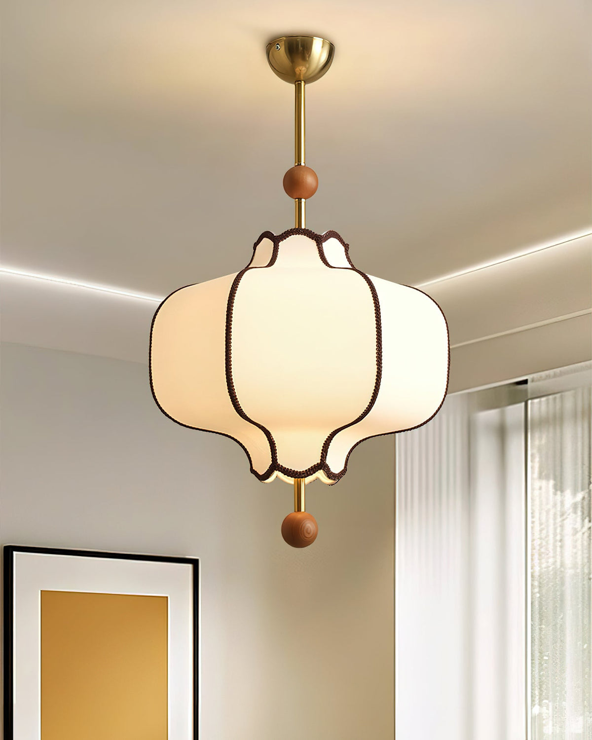 Fabric Lantern Pendant Light-Lighting > Pendant Lights-casanuva-casanuva