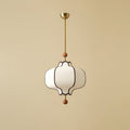 Fabric Lantern Pendant Light-Lighting > Pendant Lights-casanuva-25cmx35cm-Gold & White-casanuva
