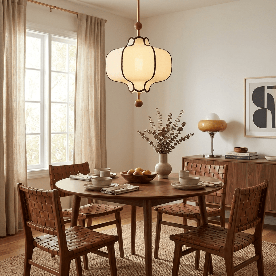 Fabric Lantern Pendant Light-Lighting > Pendant Lights-casanuva-casanuva