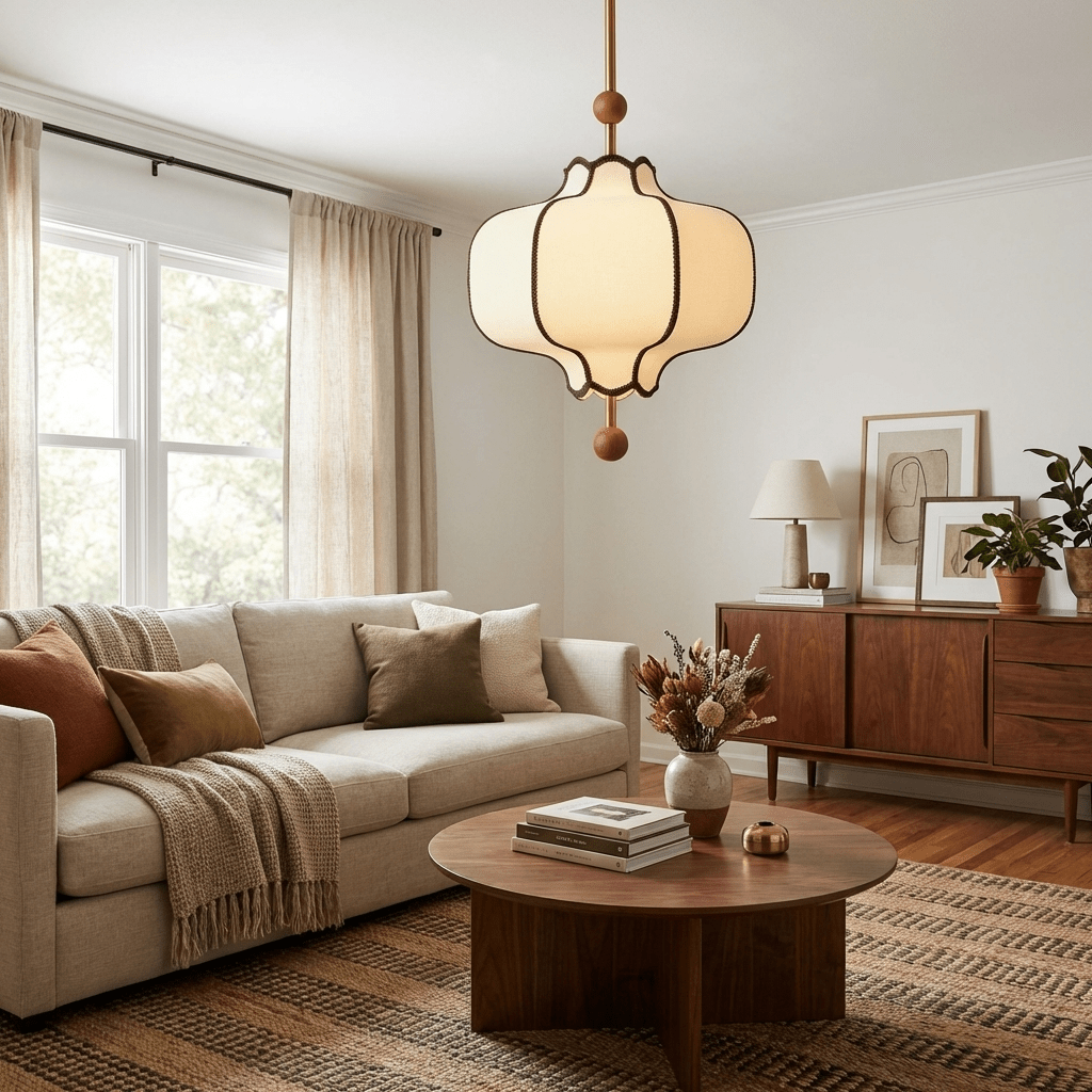Fabric Lantern Pendant Light-Lighting > Pendant Lights-casanuva-casanuva