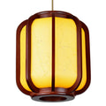Faux Sheepskin Wooden Lantern Pendant Light 1-Light-Lighting > Pendant Lights-casanuva-casanuva