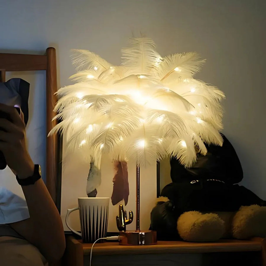 Feather Palm Tree Plant-Home Decor > Decorative Accessories-casanuva-casanuva