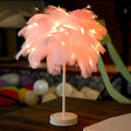 Feather Palm Tree Plant-Home Decor > Decorative Accessories-casanuva-Pink-White-casanuva