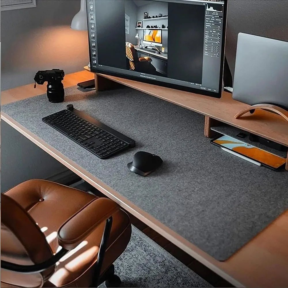 Felt Desk Mat Smooth Surface for Elegant Workspace Protection-Home Decor > Decorative Accessories-casanuva-casanuva